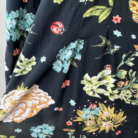 Maeve Button Up Blouse Floral Pattern Black Vent Back 4 - Picture 4 of 13